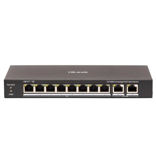 Hikvision-Hilook NS-0310P-80(B) 8X100 Mbps POE Ports, 2 X 1000 Mbps RJ45 Port 80W