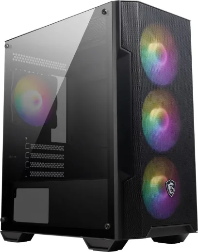 MSI Mag Forge M100A D60 Akrilik Yan Panel 3X120MM 1X120MM Auto RGB Fan 600W 80+ MATX Gaming Kasasi