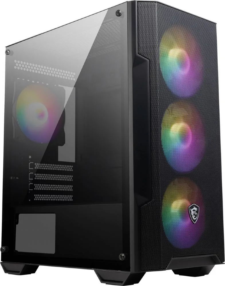 MSI Mag Forge M100A D60 Akrilik Yan Panel 3X120MM 1X120MM Auto RGB Fan 600W 80+ MATX Gaming Kasasi