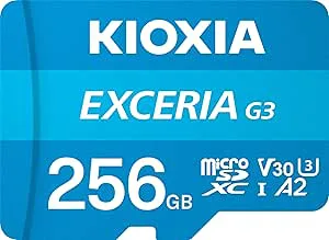 Kioxia 256GB Exceria G3 Microsdxc U1 V30 A2 4K 160/50MB/SN Hafıza Kartı (SD Adaptörlü)