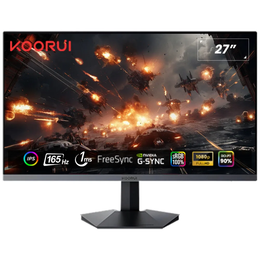 Koorui GN06 27 inç Gaming 165HZ 1MS IPS HDMI/DP Vesa Monitör Siyah