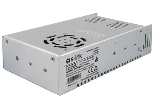 S-Link SL-KA390 12V 30A 380W Metal Kamera Adaptör Güç Kaynağı Power Supply