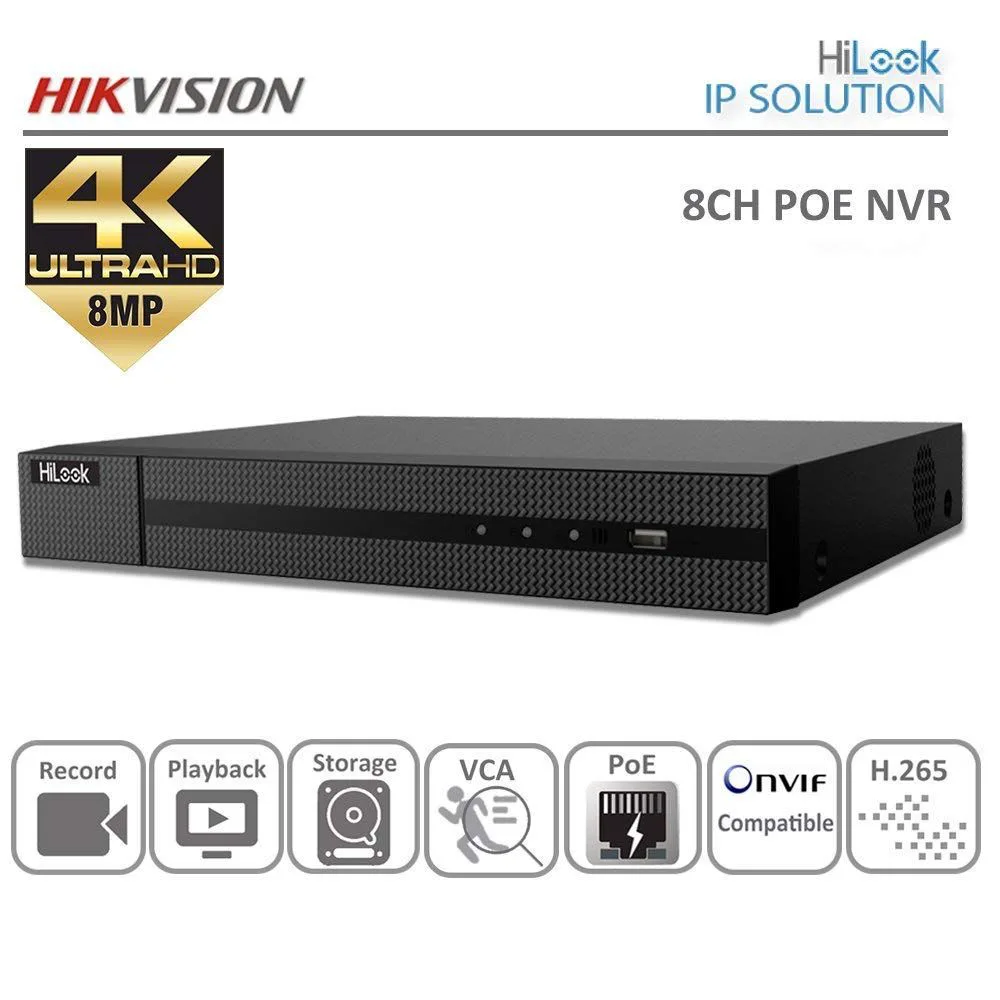 Hikvision-Hilook NVR-108MH-C/8P 8 Kanal(POE) 8MP 1HDD(8TB) NVR Kayıt Cihazı