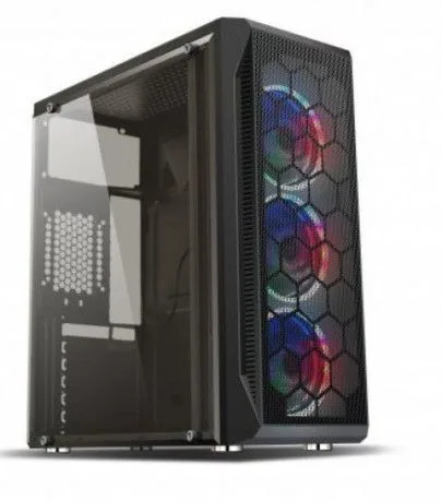 Hiper Zoe Gaming Rainbow 4X12CM Mid ATX Kasa 500W