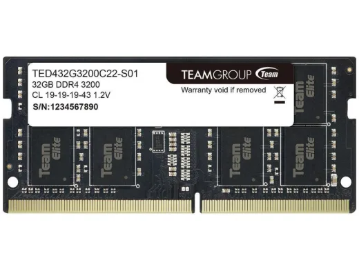 Team Elite 32GB 3200MHz CL 22 DDR4 Notebook Sodimm RAM (TED432G3200C22-S01)