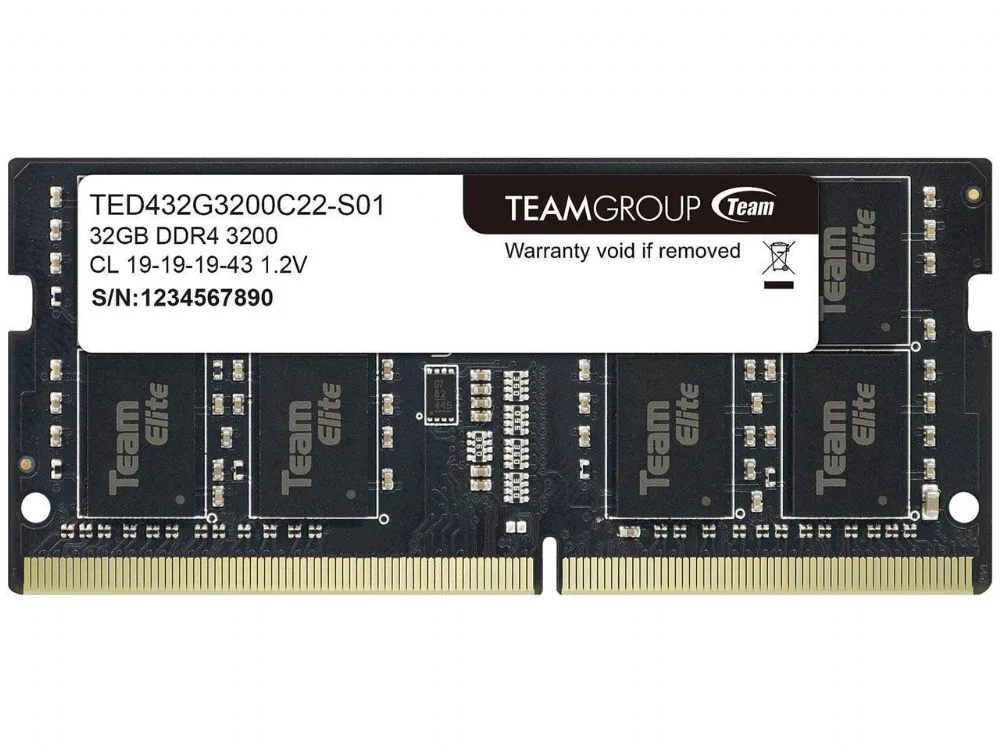 Team Elite 32GB 3200MHz CL 22 DDR4 Notebook Sodimm RAM (TED432G3200C22-S01)