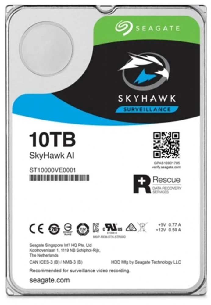 Seagate Skyhawk AI 10TB 7200RPM 256MB SATA3 550TB/Y RV 7/24 (ST10000VE001)