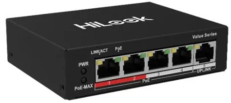Hikvision-Hilook NS-0105P-35(B)(O-STD) 4X100 Mbps POE Ports 1 X 100 Mbps RJ45 Port 35W