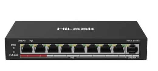 Hikvision-Hilook NS-0109P-60(B)(O-STD) 8X100 Mbps POE 6 Ports 1 X 100 Mbps RJ45 Port 60W