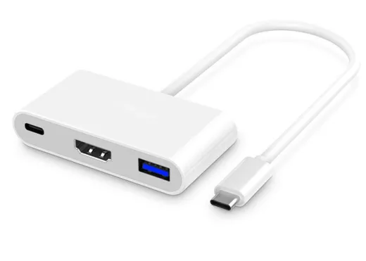 Hytech HY-USBC20 1080P Metal Type-C TO HDMI USB3.0 PD Kablo
