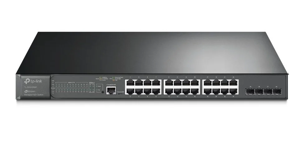 TP-Link TL-SG3428MP 28 Port 10/100/1000 4SFP 384W 24XPOE Yönetilebilir Switch Hub