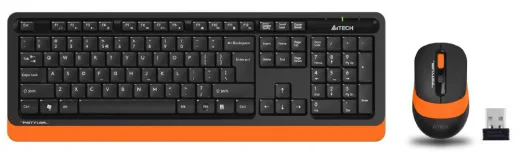 A4 Tech FG1010 2.4G Kablosuz Turuncu/Siyah Q FN-MM KLV+Opt. Mouse 2000DPİ