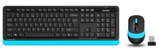 A4 Tech FG1010 2.4G Kablosuz Mavi/Siyah Q FN-MM KLV+Opt. Mouse 2000DPİ