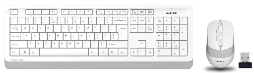 A4 Tech FG1010 2.4G Kablosuz Beyaz Q FN-MM KLV+Opt. Mouse 2000DPİ