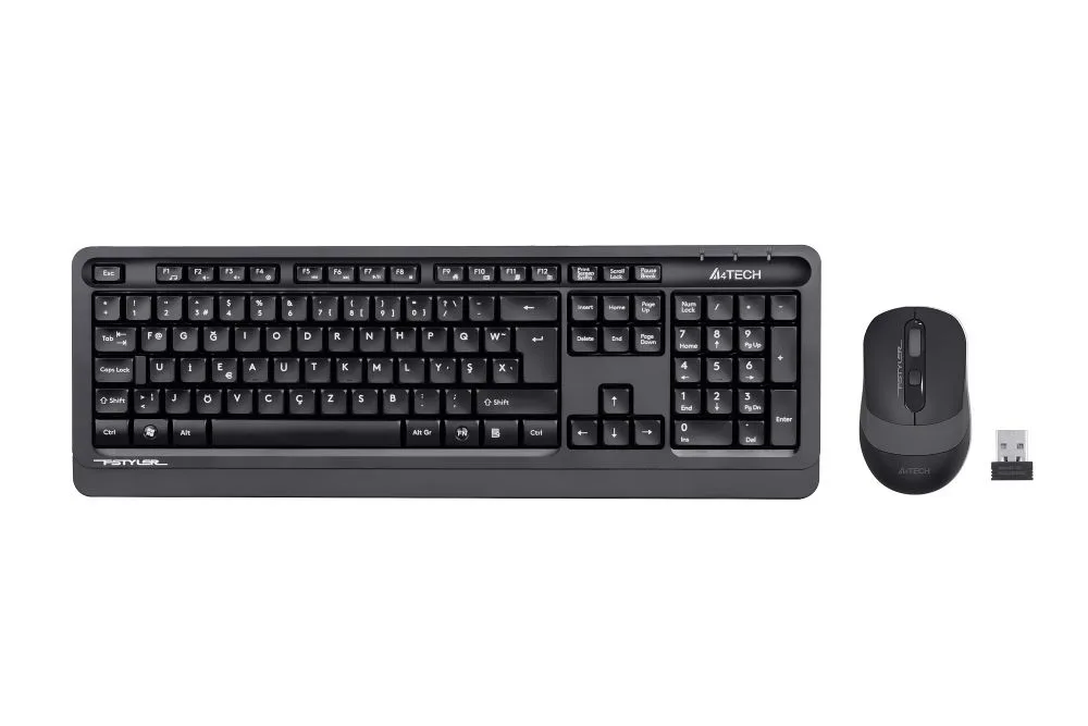 A4 Tech FG1010 2.4G Kablosuz F USB Gri TR FN-MM KLV+Opt. Mouse 2000DPİ