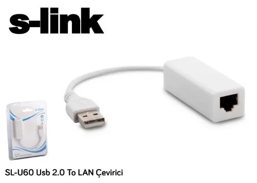 S-Link SL-U60 USB 2.0 TO LAN Çevirici Dönüştürücü