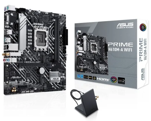 ASUS Prime H610M-A WIFI 1700P DDR5 Ses GLAN DP/HDMI/VGA SATA3 USB3.2 MATX Anakart