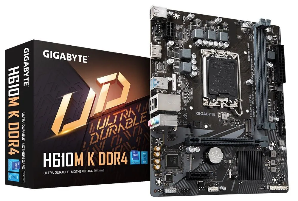 Gigabyte H610M-K DDR4 1700P DDR4 Ses GLAN HDMI SATA3 USB3.2 MATX Anakart