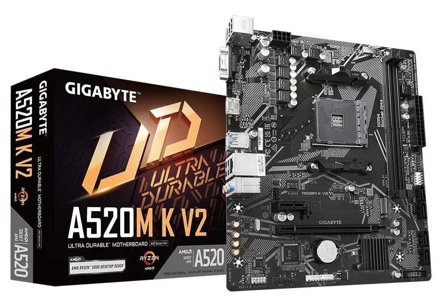 Gigabyte A520M-K-V2 AM4 DDR4 Ses GLAN HDMI/VGA Anakart