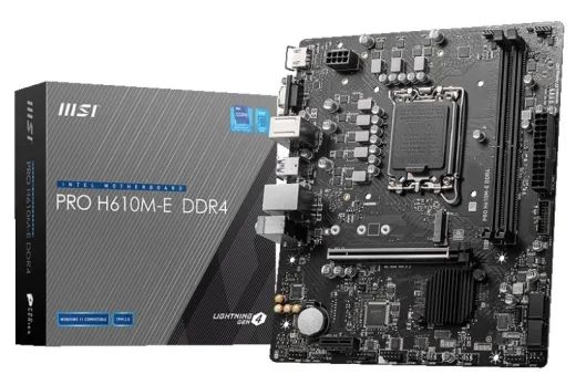 MSI PRO H610M-E DDR4 1700P DDR4 Ses GLAN HDMI/VGA SATA3 USB3.2 MATX Anakart