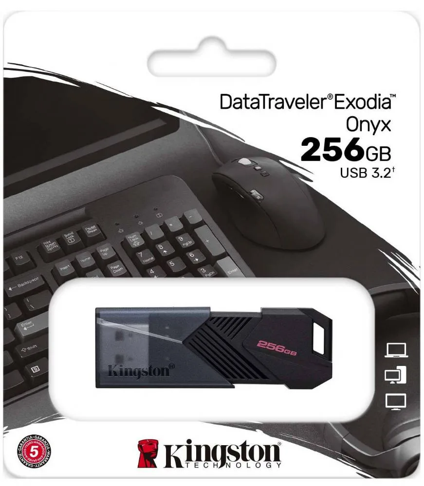 Kingston DTXON/256GB 256GB Portable USB 3.2 Gen 1 Datatraveler Exodia Onyx