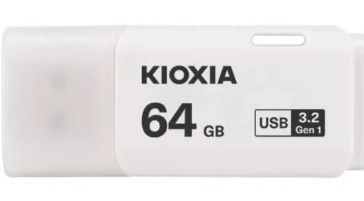 Kioxia 64GB U301 Beyaz USB 3.2 Gen 1 USB BELLEK(LU301W064GG4)
