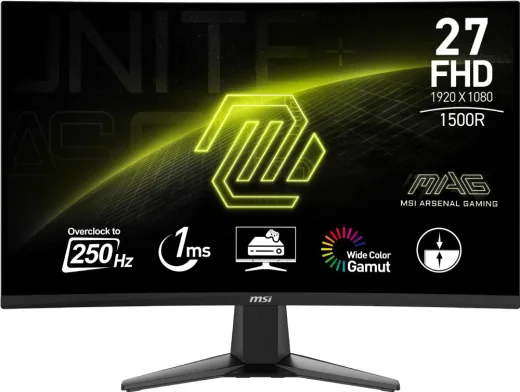 MSI 27 Mag 27C6X 1920X1080 (FHD) 16:9 Curve 1500R VA 250HZ(OC) 1MS Adaptive-SYN 2HDMI 1DP