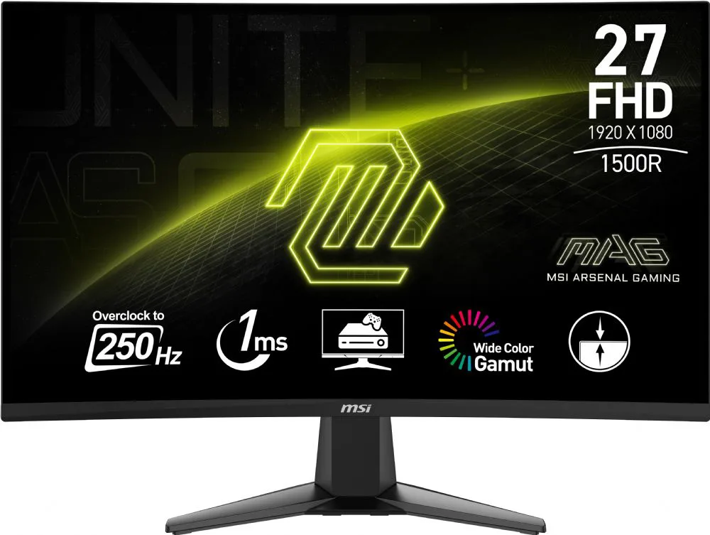 MSI 27 Mag 27C6X 1920X1080 (FHD) 16:9 Curve 1500R VA 250HZ(OC) 1MS Adaptive-SYN 2HDMI 1DP