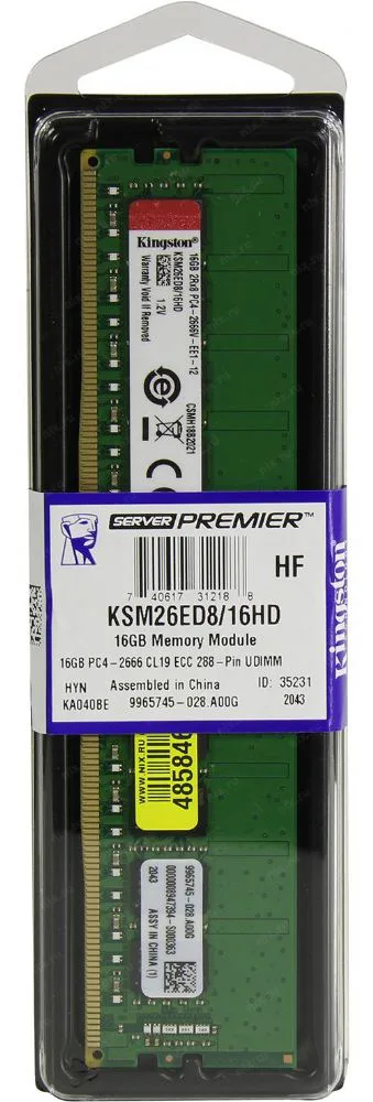 Kingston KSM26ED8/16 16GB DDR4 2666MHz ECC Bellek