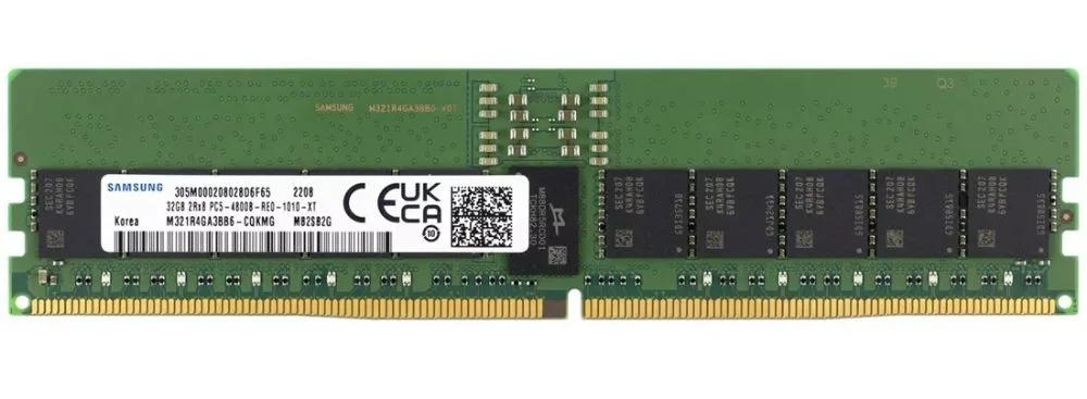 Samsung M321R4GA3BB6-CQKET 32GB 4800MHz DDR5 Rdimm Bellek
