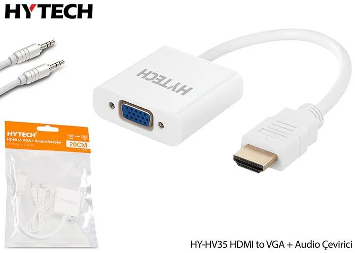 Hytech HY-HV35 HDMI TO VGA + Audio Çevirici